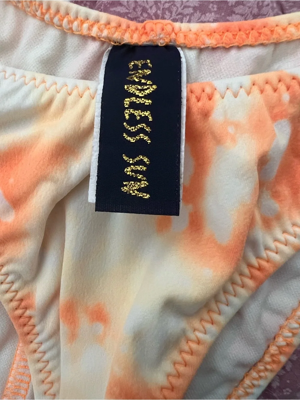Tie-Dye Orange & White Women’s Bikini Bottom